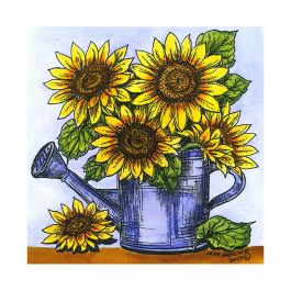 Sunflowers in Watering Can #1 Lace Flower Garden Wall Picture 8x10 Art Print 