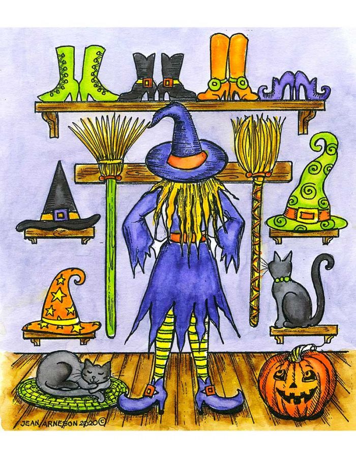 Halloween Witch's Broom Wood Mounted Rubber Stamp NORTHWOODS NEW N6168 