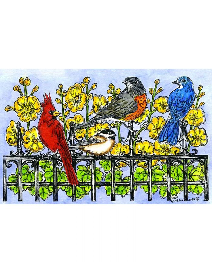 Birds and Iron Fence - NN11066