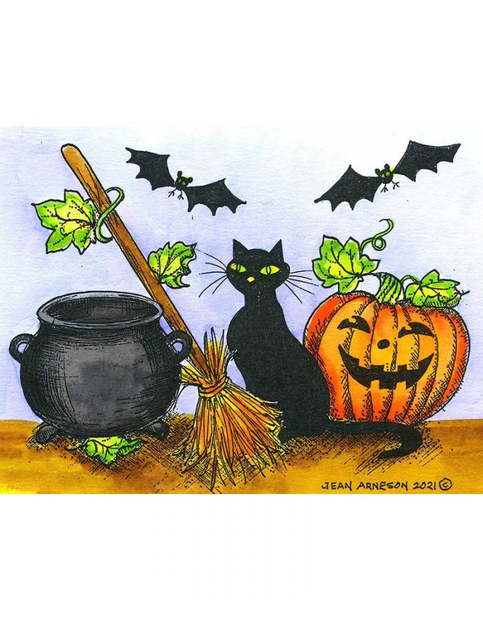 Cauldron, Cat and Broom - PP10959