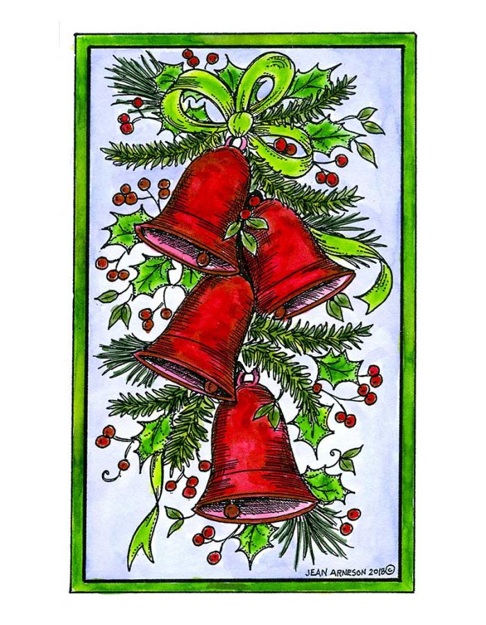 Christmas Bells in Rectangle Frame - NN10509