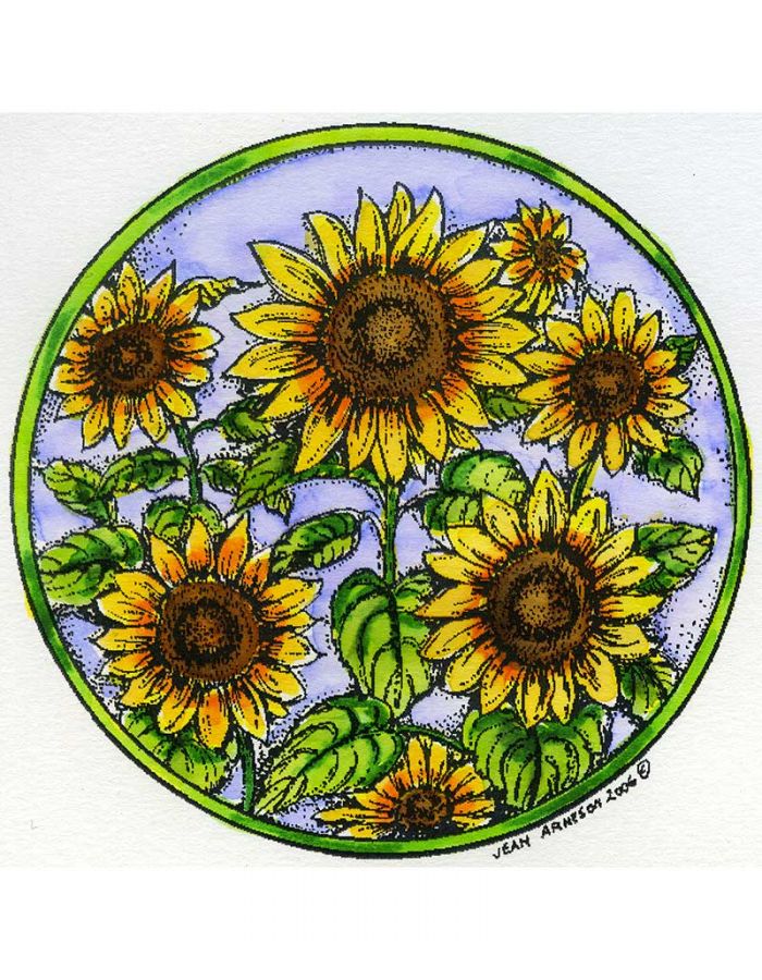 Circle Sunflowers - R4738