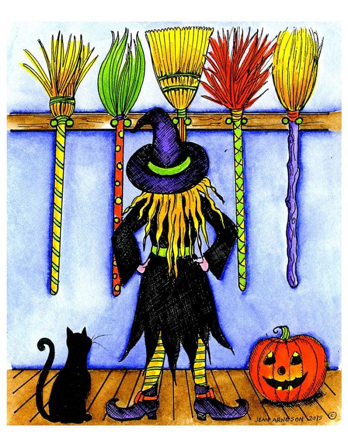 Eva's Halloween Witch and Brooms - P10051