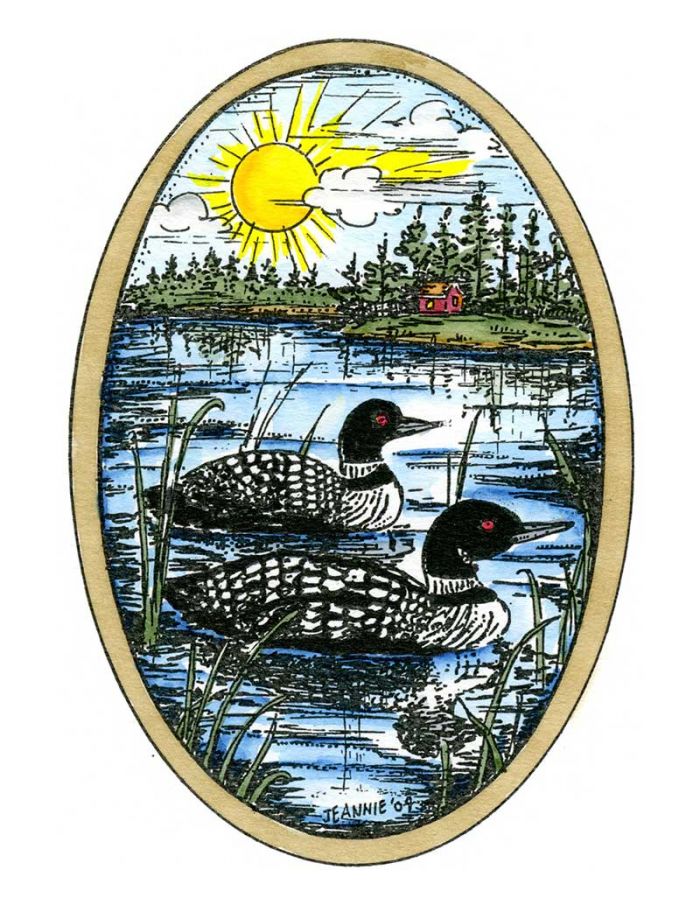Limited Edition Loon Birds Wood Mounted Rubber Stamp Northwoods Stamp PP9507 New 