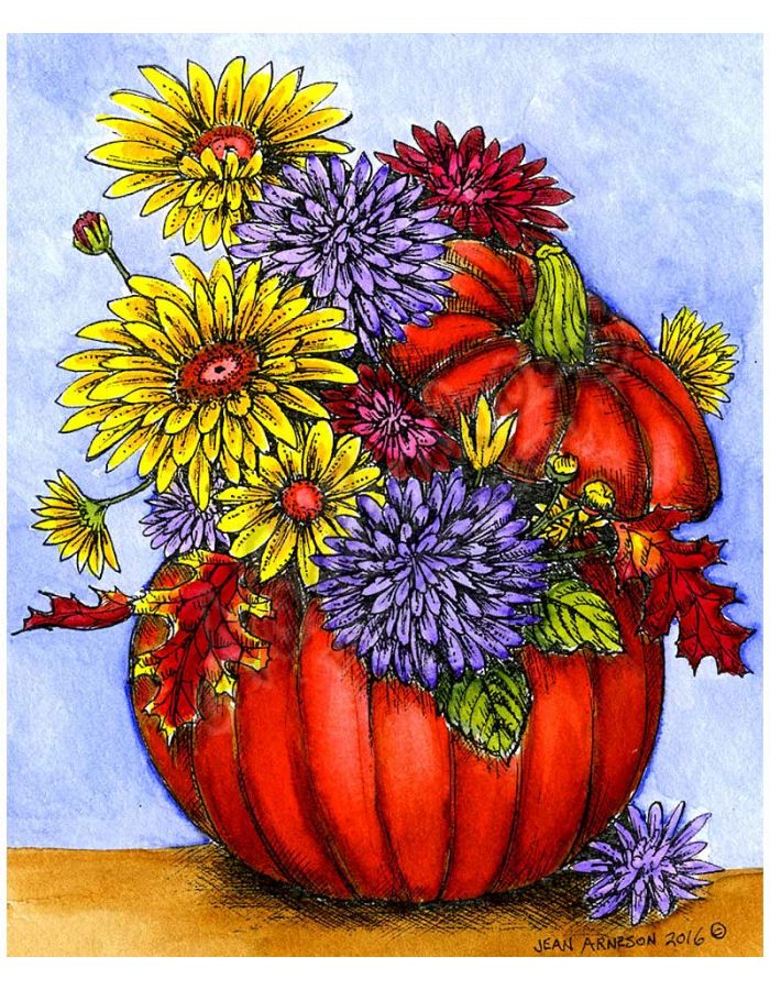 Fall Bouquet in Pumpkin - P10090