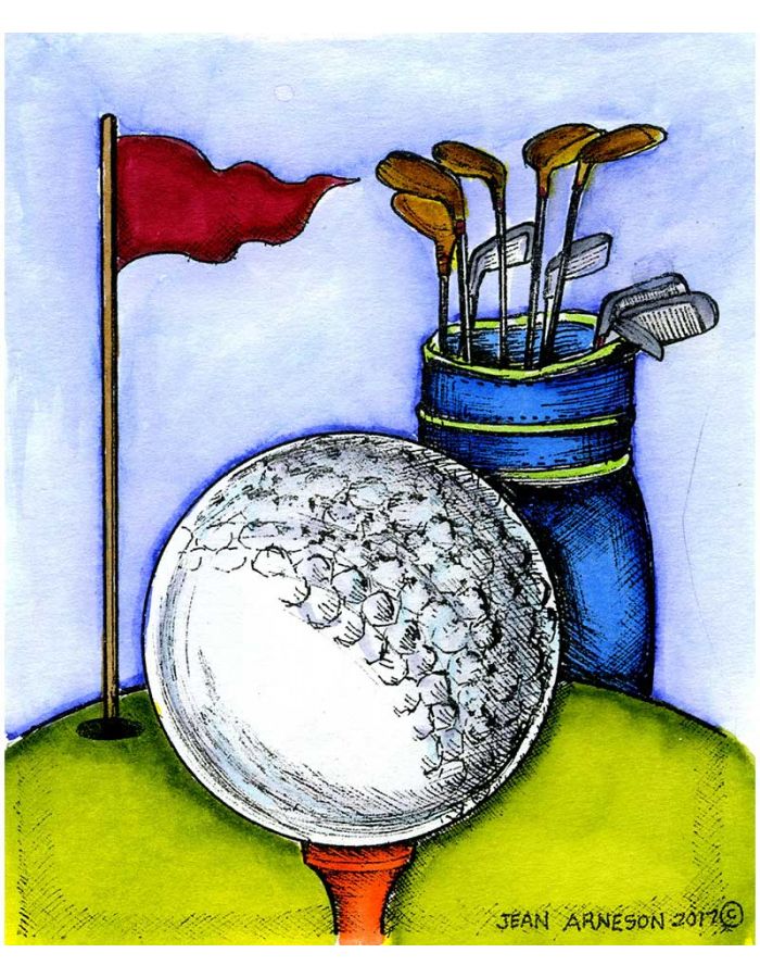 Golf Ball, Bag and Flag - M10261