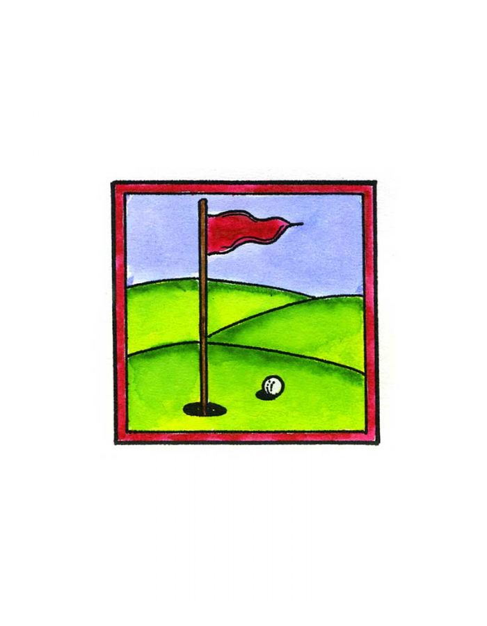 Golf Pin in Square Frame - C10430