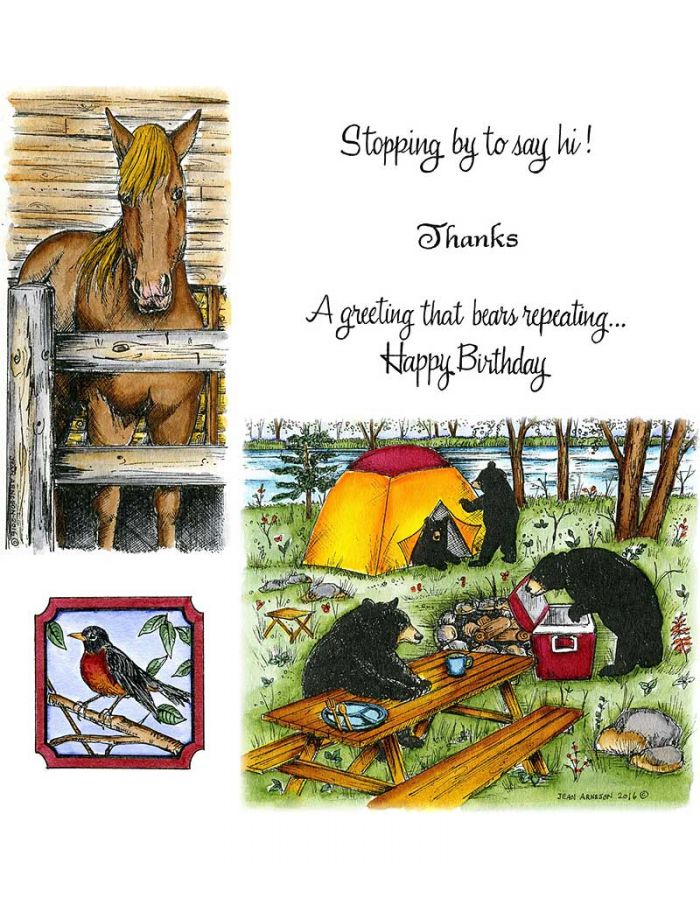Horse And Fence & Bear Family Picnic - NO-201