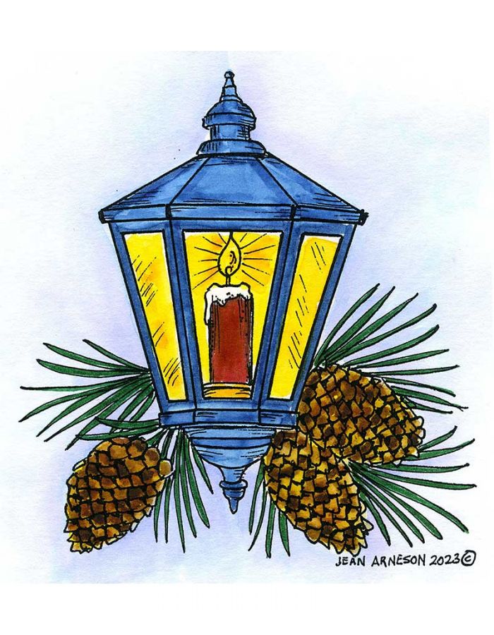 Lamp Light, Pine Cones and Pine - M11424