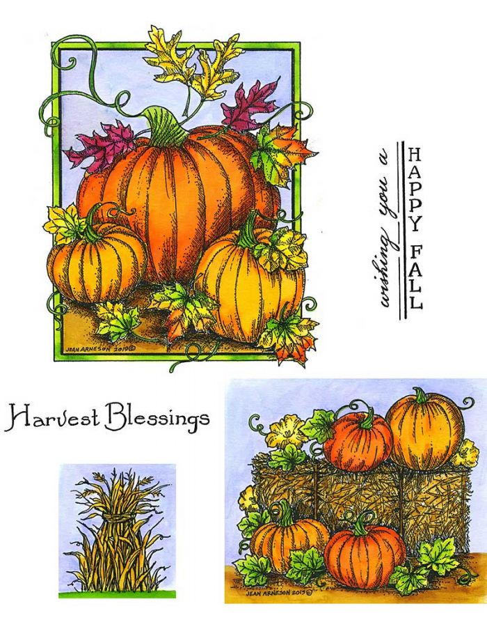 Fall Harvest Pumpkin Wood Mounted Rubber Stamp Northwoods Rubber Stamp New 