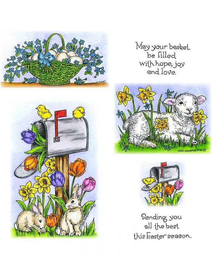 Bunny & Chick Mailbox, Lamb & Daffodil - NO-079