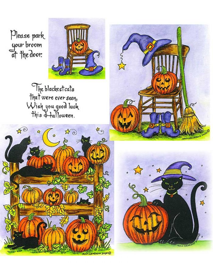 Halloween Peeking Pumpkin Wood Mounted Rubber Stamp Impression Obsession H1792 