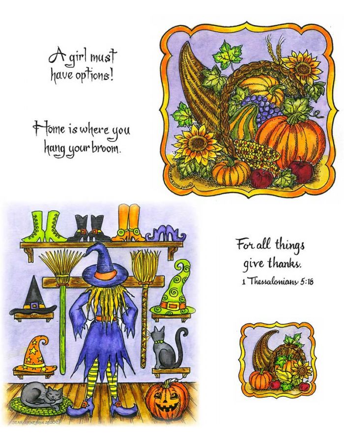 A Witch With Options & Cornucopia In Frame - NO-101