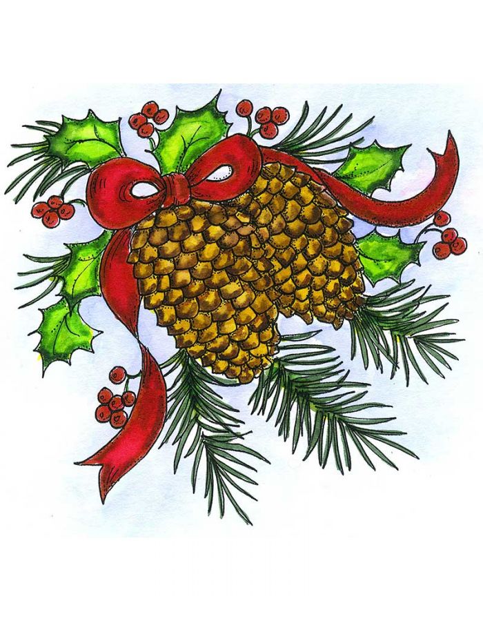 Pine Cone and Holly Cluster - PP11389