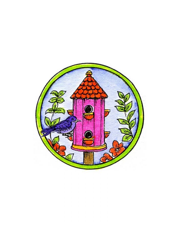 Round Birdhouse in Circle - C10011