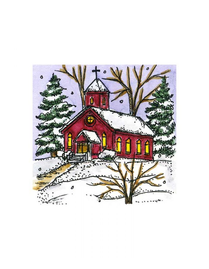 Fall Covered Bridge Scene Wood Mounted Rubber Stamp Northwoods Rubber Stamp New 
