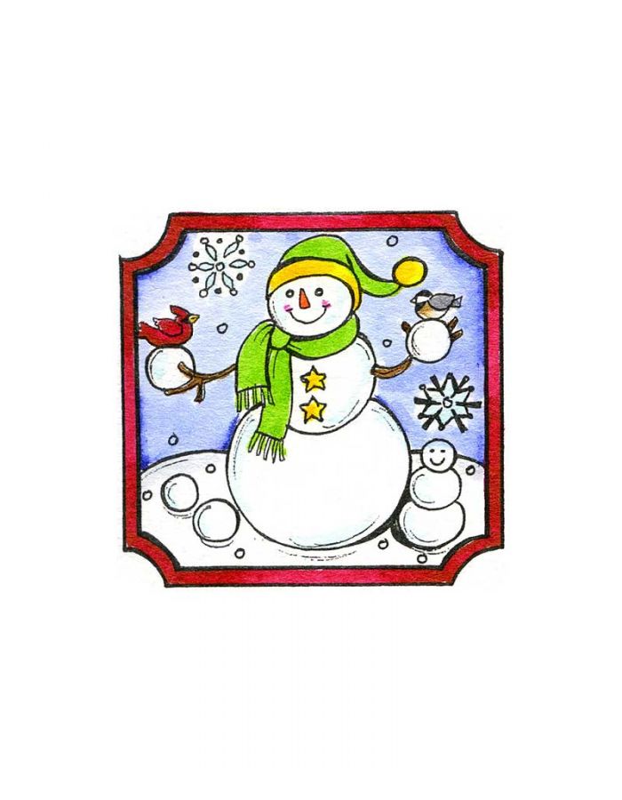 NEW Wood Mounted Rubber Stamp NORTHWOODS CC7666 Snowman Face C 