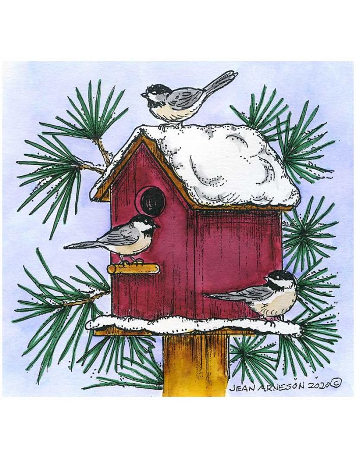 Snowy Chickadee Birdhouse - PP10881