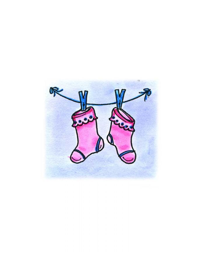 Socks With Clothespins - C10428
