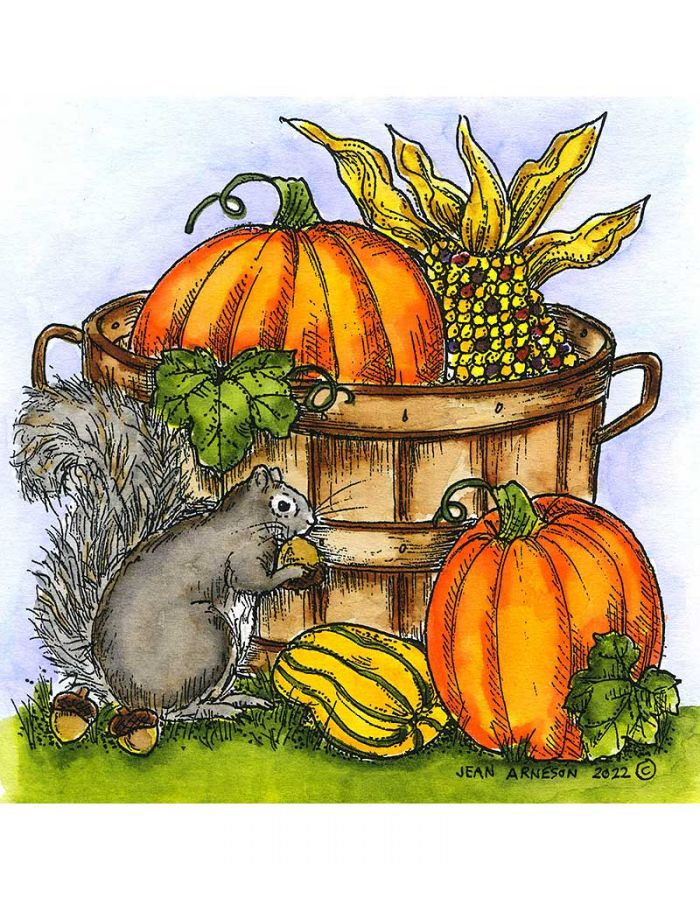 Squirrel Harvest Bushel Basket - PP11180