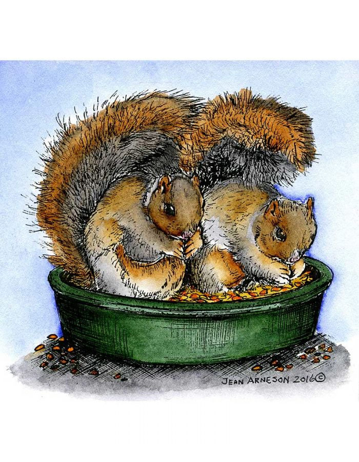 Squirrel Pair in Dish - MM9986