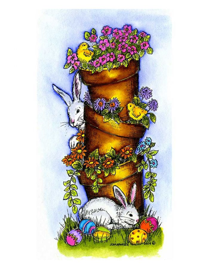 Stacking Easter Flower Pots - O9425