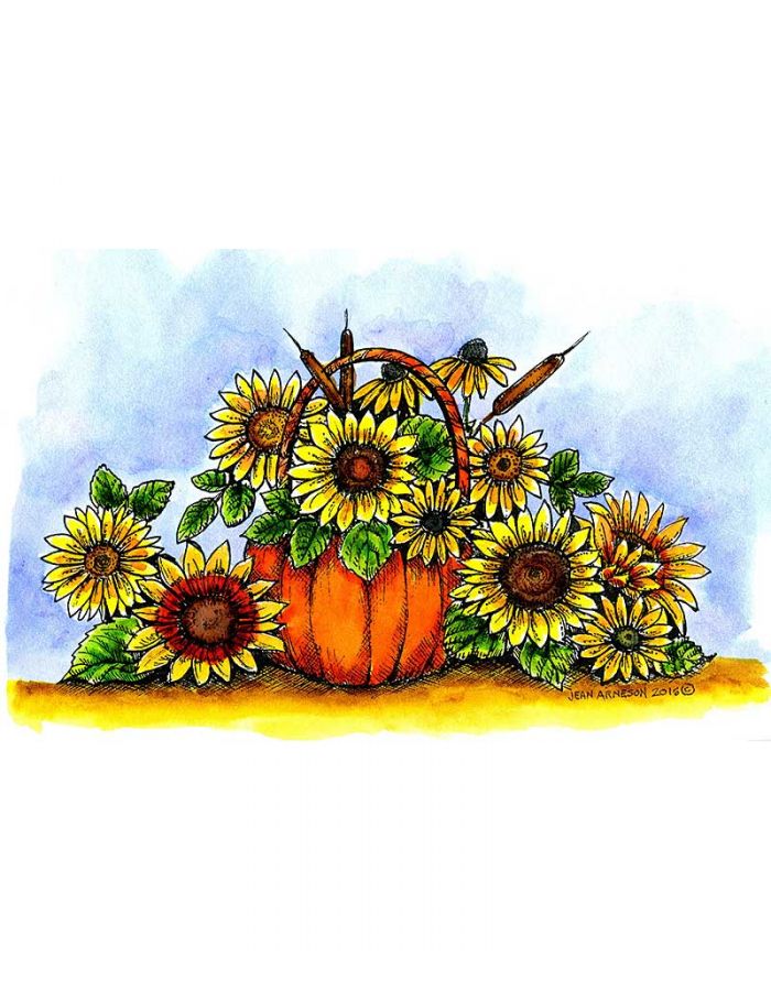 Sunflower Bouquet in Pumpkin Basket - NN10313