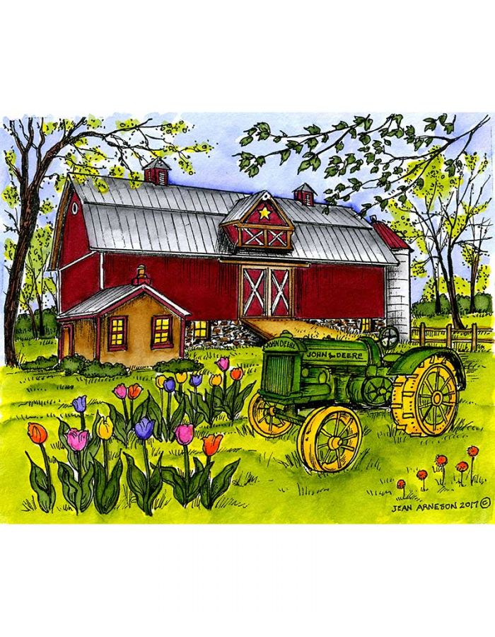Vintage Tractor and Spring Barn - P10260