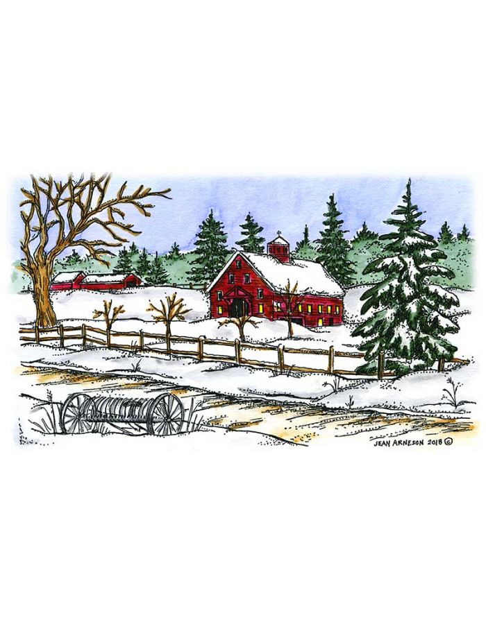 Winter Shed, Spruce and Road - NN10560
