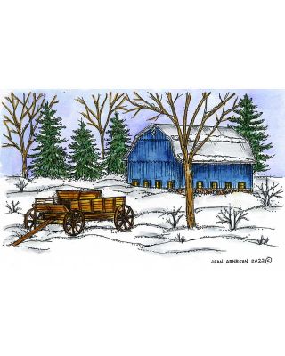 Barn and Wagon - NN11219
