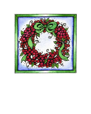 Berry Wreath In Square - CC9243