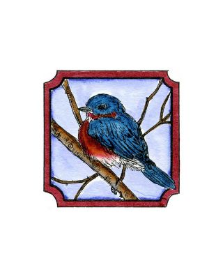Bluebird in Notched Square - CC9979