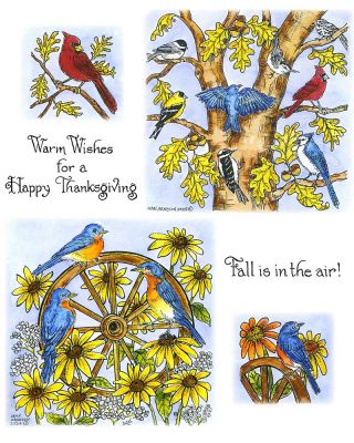 Bluebirds, Flowers And Wheel & Fall Frolic - NO-256