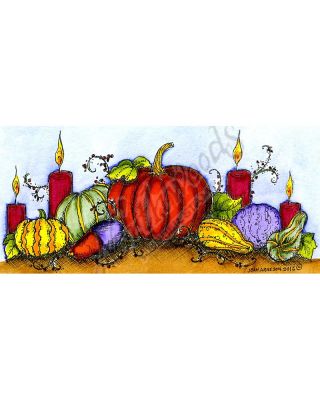 Candles, Pumpkins and Gourds - O10099