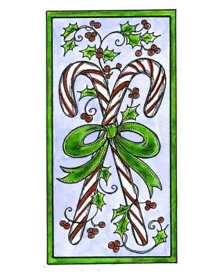 Candy Canes In Rectangle Frame - J10531