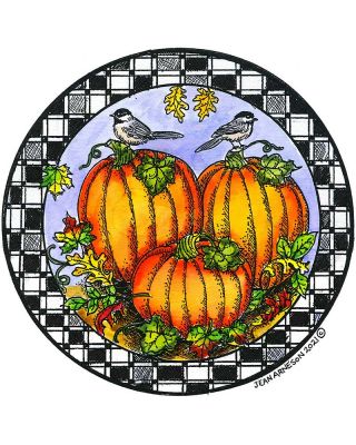Checkered Pumpkin Circle - PP10976