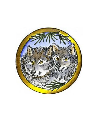Wolf Pair With Pine - CC9051