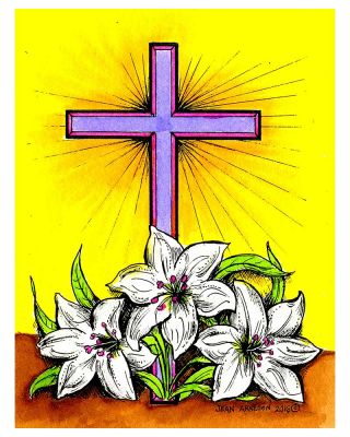Cross and Lilies - M9945