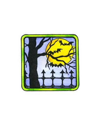 Fence Tree Bat in Square Frame - C10461