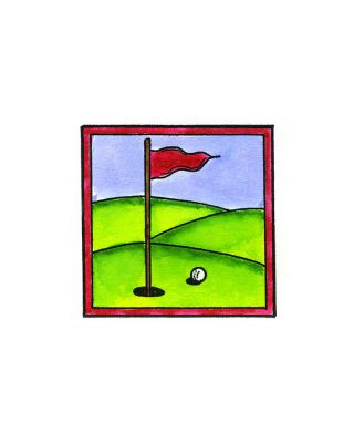 Golf Pin in Square Frame - C10430