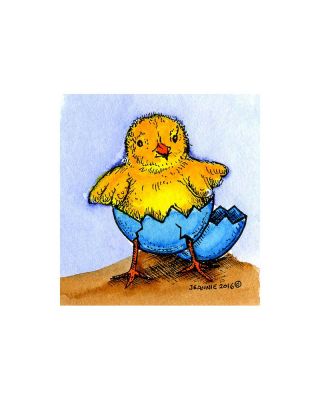 EASTER HATCHING CHICK #2 Wood Mounted Rubber Stamp NORTHWOODS C9959 New 