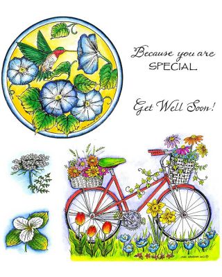 Hummingbird Circle and Bike with Flower Baskets - NO-135