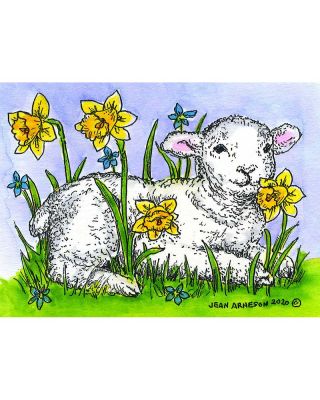 Lamb and Daffodils - M10747