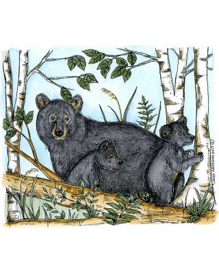 Lulu's Bear and Cubs in Forest - P10216
