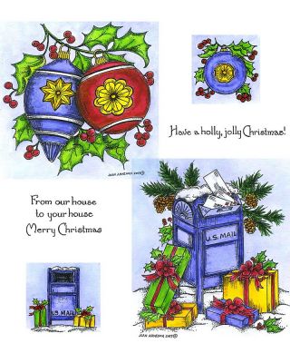 Holly Ornaments & Mailbox - NO-064