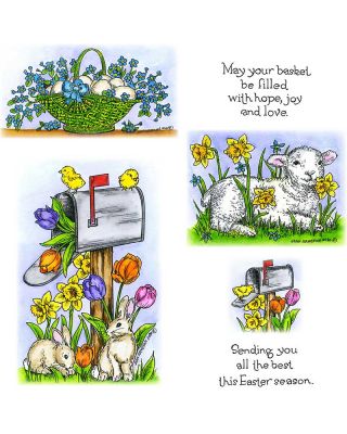 Bunny & Chick Mailbox, Lamb & Daffodil - NO-079