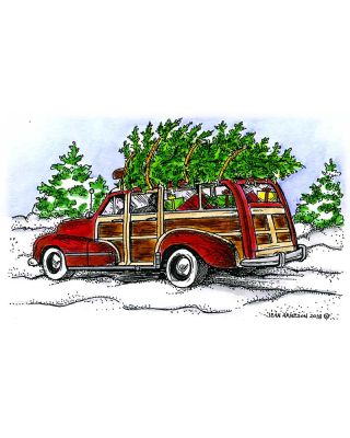 Old Fashioned Station Wagon with Tree - NN10503