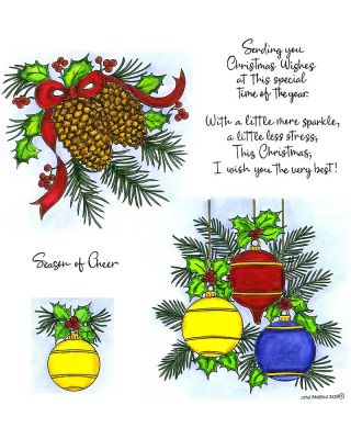 Pine Cone And Holly Cluster & Ornaments And Holly - NO-223