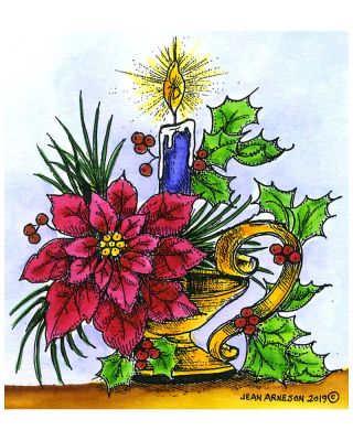 Poinsettia and Candlestick - M10694