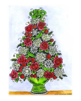Rose and Mum Tree - P10526